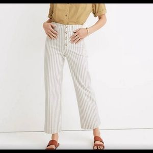 Madewell Emmett Striped Wide Leg Crop Pants